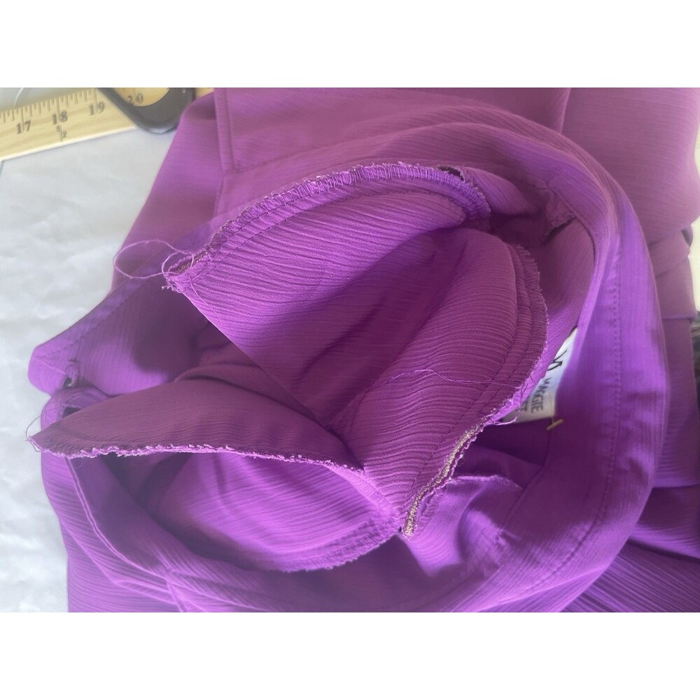 Maggie Sweet Womens 1X Purple 3/4 Sleeve Button Front Blouse Plus Size USA - Picture 12 of 12